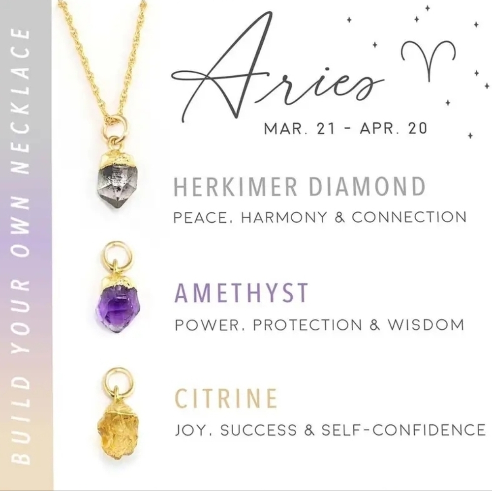 3 Crystal Aries Birthstone Necklace